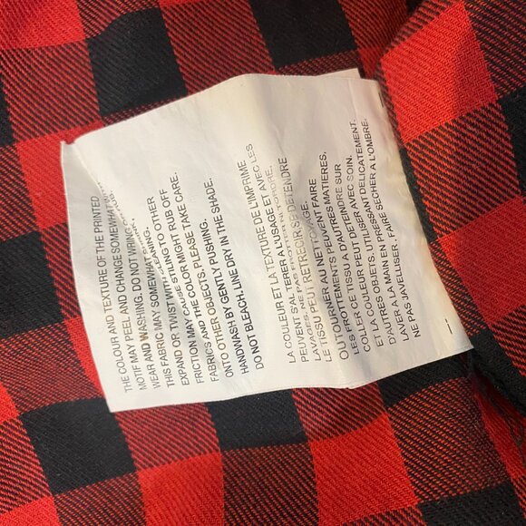 comme des garcons play cdg flannel red Sz M made in Japan - Picture 6 of 8